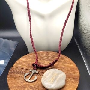 N3236 pura vida anchor‎ sailor necklace